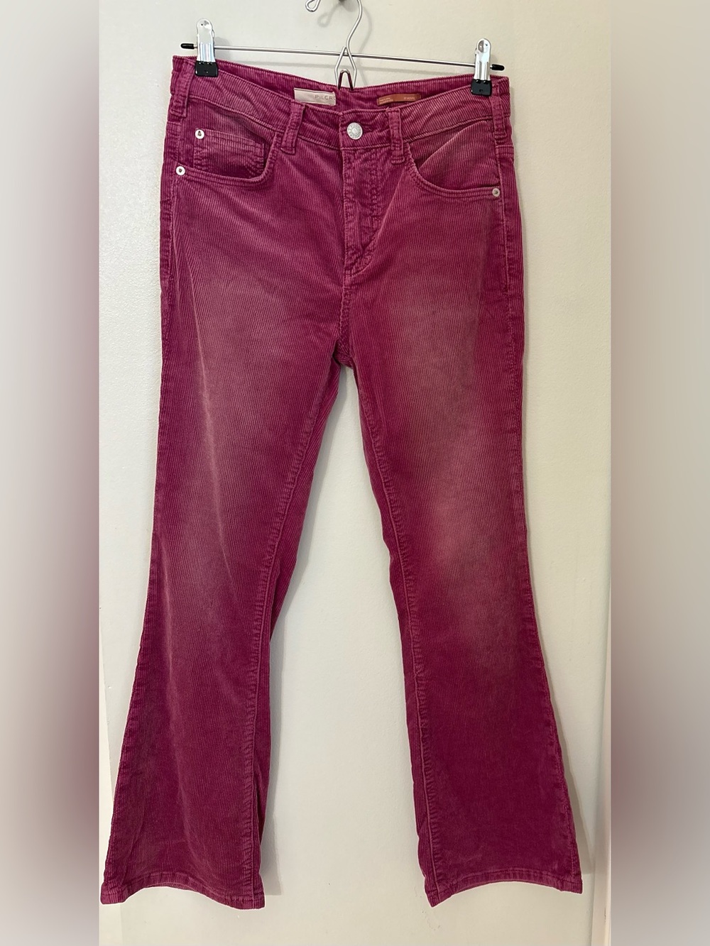 Pilcro The Icon Jeans from Anthropologie Pink Fine-Wale Corduroy Fabric Sz:27 P